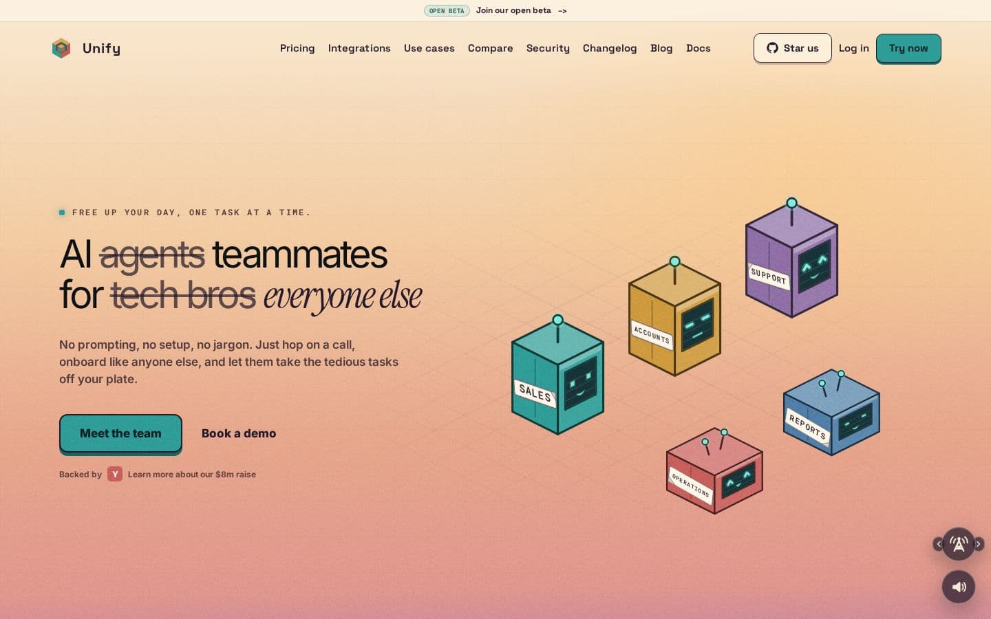 Unify AI landing page reviewed by The Jury