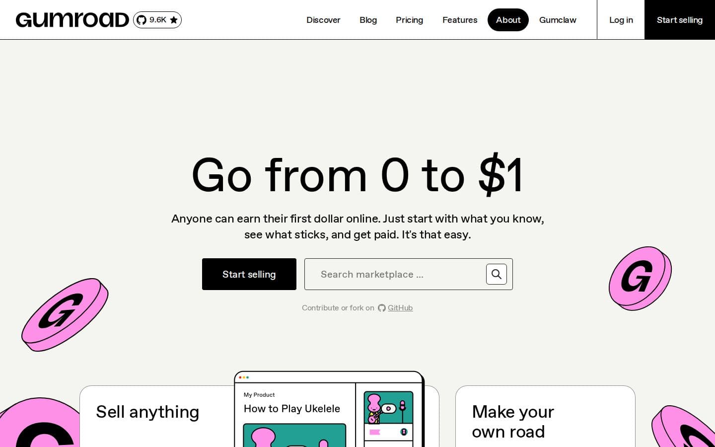 Gumroad landing page reviewed by The Jury